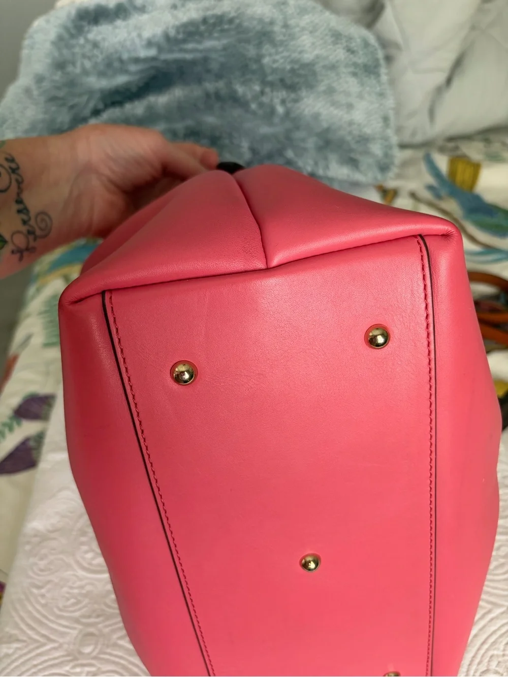Dooney & Bourke City Barlow BBGum Pink Leather Crossbody Tote